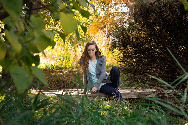 girl sitting in park