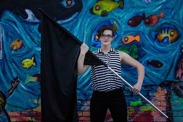 picture of girl with drill flag