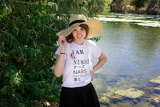 picture of nurse by lake